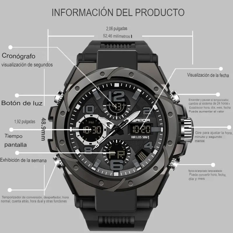 🔩 Duro como el acero , fuerte como tu: Reloj Sanda 6008 🔩