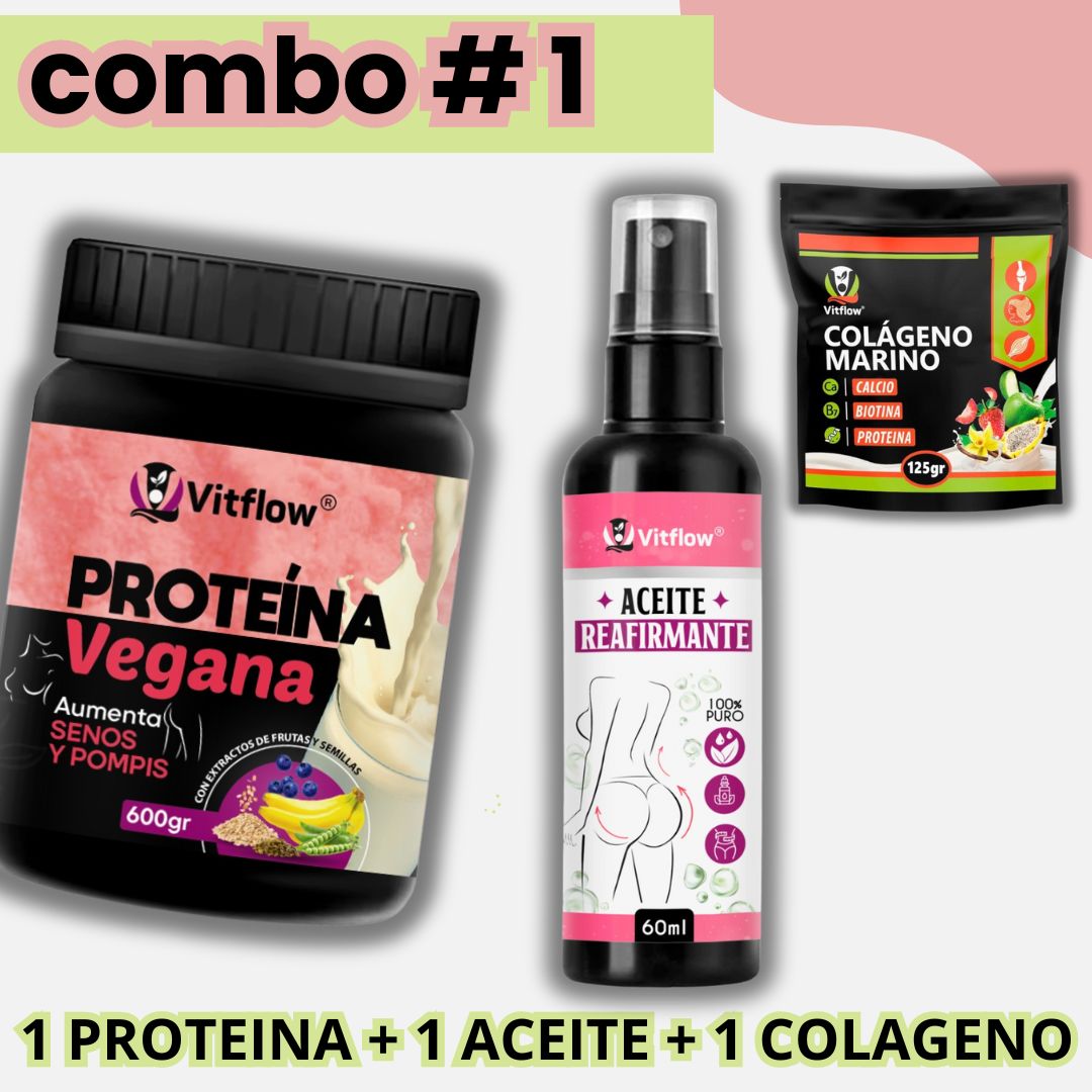 Proteína Aumenta Glúteos y Senos (500g)+ Colágeno Marino  Sobre de 125g + OBSEQUIO GUÍA DE CONSUMO COMBO EN $99.900 ¡OFERTA SOLO POR HOY!