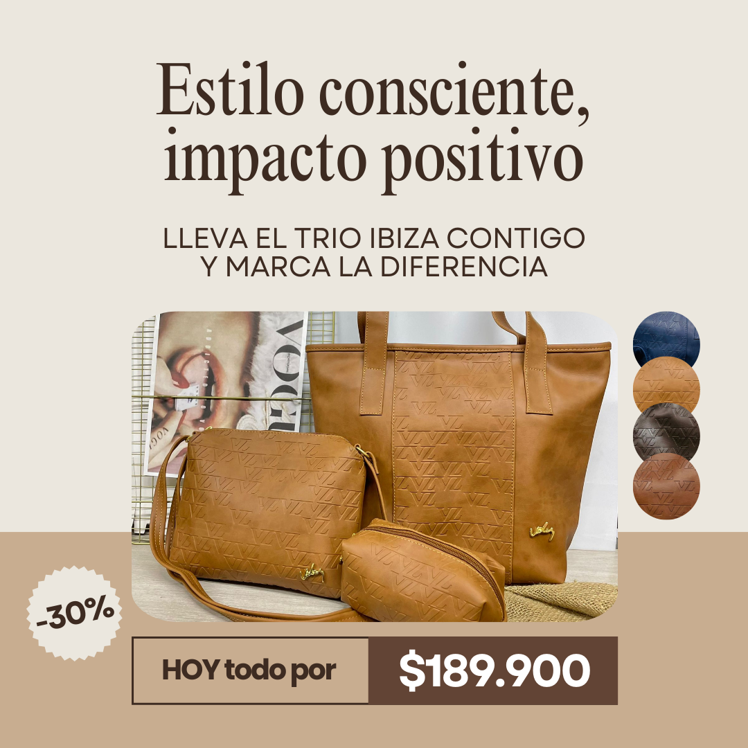 Trio en Cuero Ibiza Velez - ¡ OFERTA 3 EN 1 !  Moda de Alto Impacto